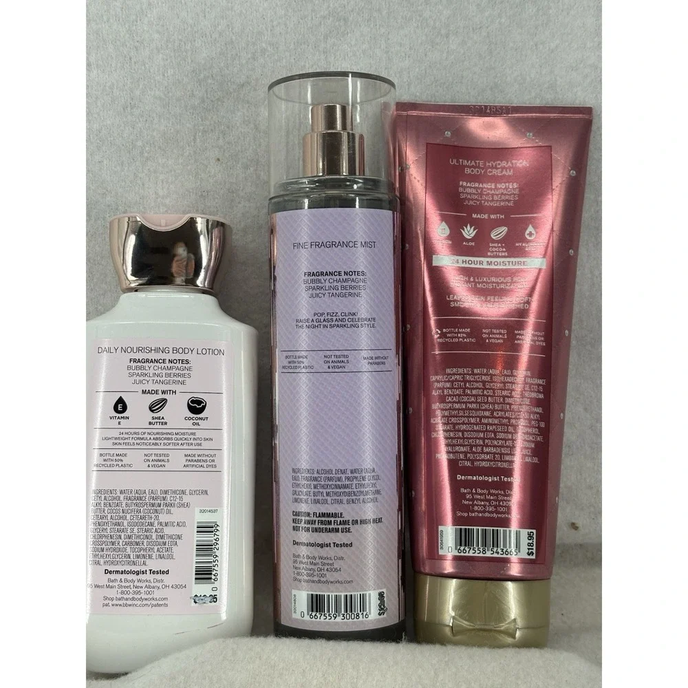 Bath & Body Works CHAMPAGNE TOAST Body Lotion & Cream Fragrance Mist 3PC